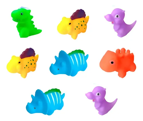 Juguetes De Baño Dinosaurios 6 Piezas – Set Flotante De Goma Suave Sin Agujeros, Impermeable Y Sin Moho, Para Bebés 1-6 Años, Regalo Educativo