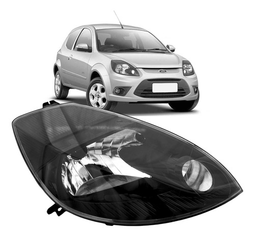 Farol Ford Ka 2008 2009 2010 2011 Máscara Negra Direito