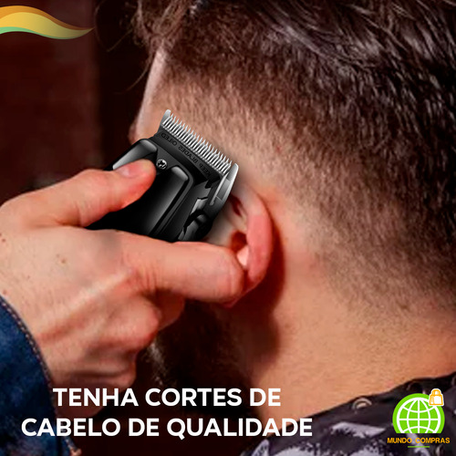 Bm-c028: Máquina Cortar Cabelo Com Lâminas De Aço E 6 Pentes