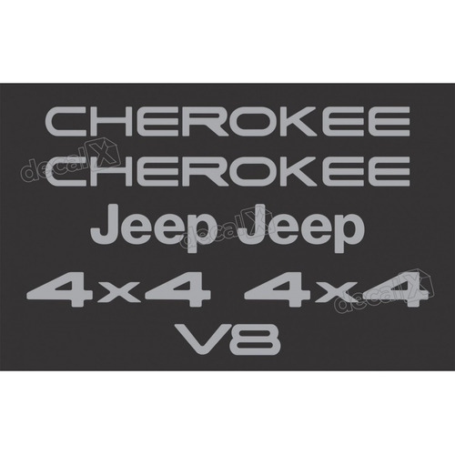 Kit Emblema Adesivo Resinado Cherokke 4x4 V8 Cromado