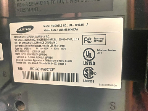 Tv Lcd Samsung 26 PLG Para Reparar O Repuesto Ln-t2653h (Usado)