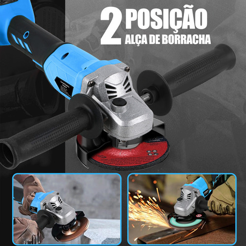 Kit Esmerilhadeira Lixadeira Angular 21v 2 Baterias Dobevi FU-JS008