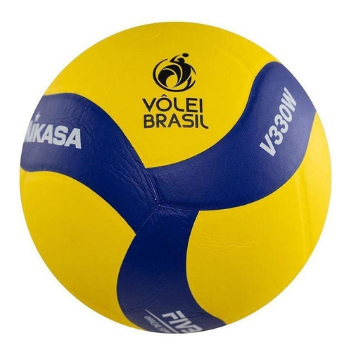 Bola De Voleibol V330w Padrão Fivb Amarela E Azul Mikasa Cor Amarelo e Azul