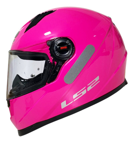 Capacete Ls2 Ff356 Monocolor Pink Fechado Viseria 2mm 56