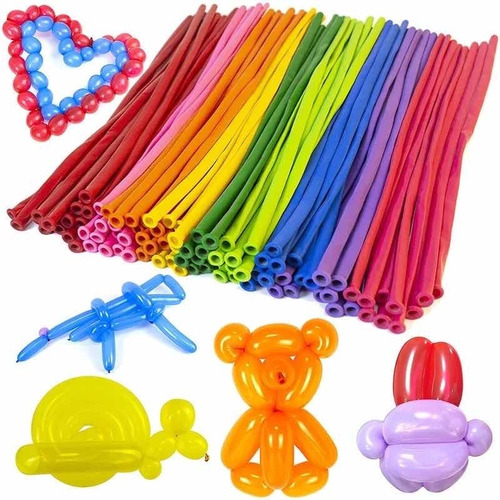 Imagen 5 de 5 de Globo Largo Liso Para Figuras Decoración Fiestas X40 Globos