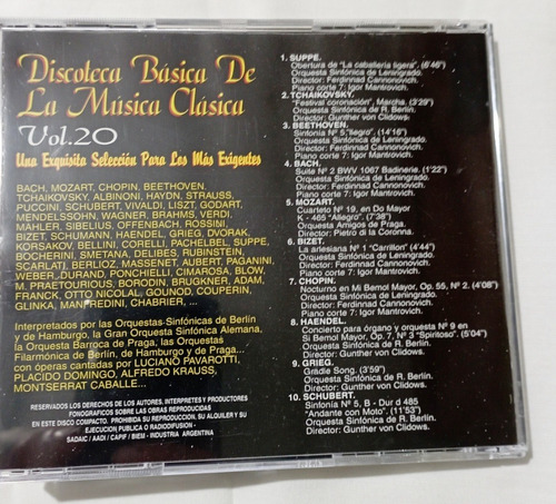 Imagen 6 de 6 de Colección 20 Cds Discoteca Básica De La Música Clásica