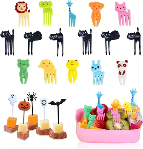 Palillos De Comida Tenedor De Animales Para Niños 50pcs