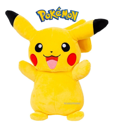 Imagen 2 de 7 de Pokemon Peluche Pikachu 30 Cm Original Scarlet Kids