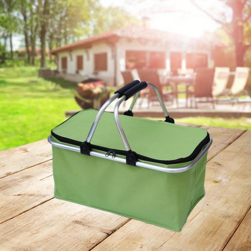 Bolsa De Comestibles Plegable De Cesta De Picnic Verde