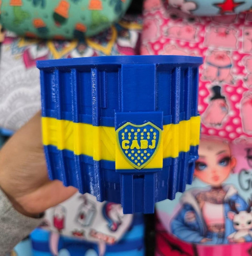 Mate Boca Juniors 3d Incluye Bombilla Metálica Y Saca Yerba Azul Boca Juniors