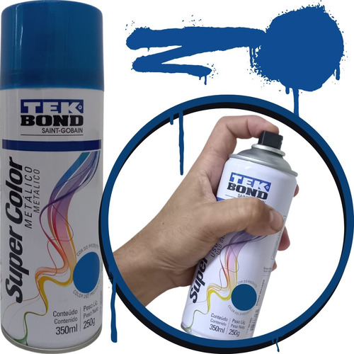 Tinta Spray Super Color Metálico Tekbond 350ml Várias Cores.