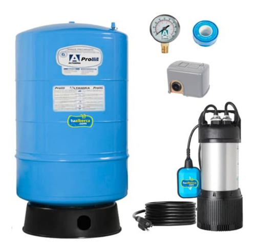 Hidroneumatico 26g Y Bomba Sumergible 1hp Kankiplus Aquapak