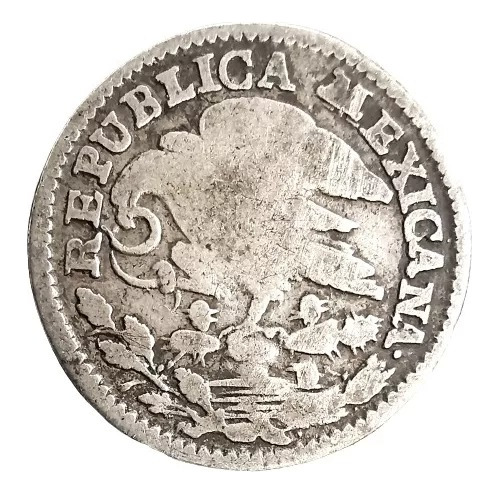 Moneda 1/2 Medio Real Plata 1824 Mo Aguila De Perfil