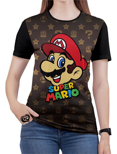 Camiseta Super Mario Bros Plus Size Nintendo Feminina Blusa