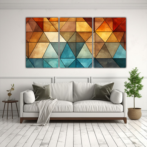 180x90cm Cuadros Abstractos Con Paleta De Colores Triádicos