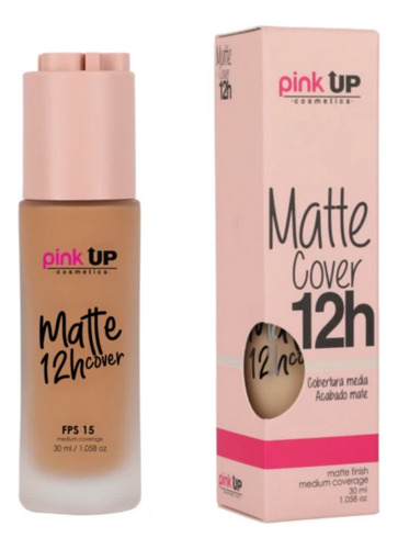 Base de maquillaje lĂquida Pink Up Matte Cover 12H tono 600 tan - 30mL 30g