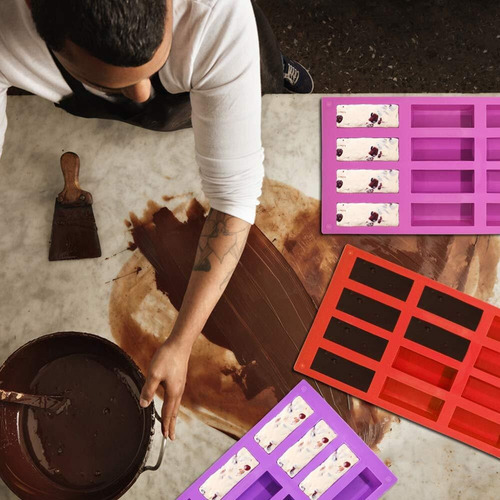 Alta Calidad Juego De 3, 12 Cavidades Moldes Rectangulares