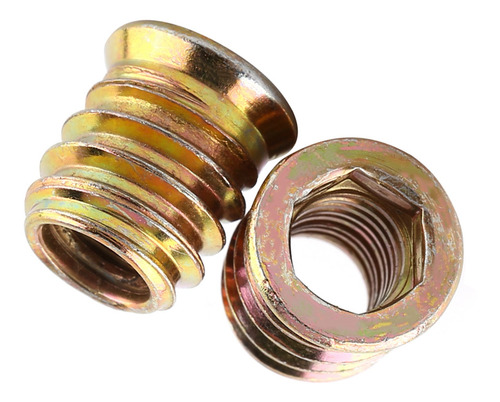 Imagen 10 de 10 de Madera Roscada Inserto Tuercas Zinc Acero Al Carbono Muebles