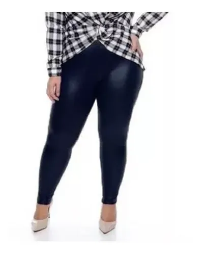 Calça legging imita couro sales