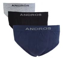Comprar Pack X 3 Slips Lisos De Hombre Andros Algodón Talles S-xxl