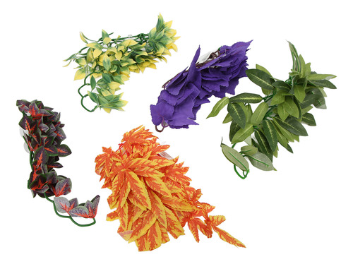 Decorações De Lagartos, 5 Peças De Plantas De Répteis Artifi
