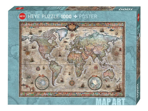 29871 Rajko Zigic Mapa Retro Rompecabezas Heye 1000 Piezas