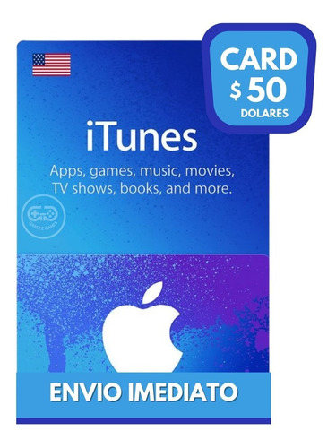 Cartão Itunes Gift Card De $50 Dólares Usa iPhone/iPad/iMac