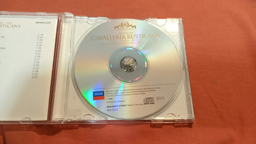 Pietro Mascagni / Cavalleria Rusticana Cd C Libreto / Ger B1 (Usado)