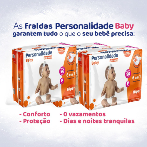 Kit C2 Fralda Pacote Hiper Tam P Ultrasec Personalidade