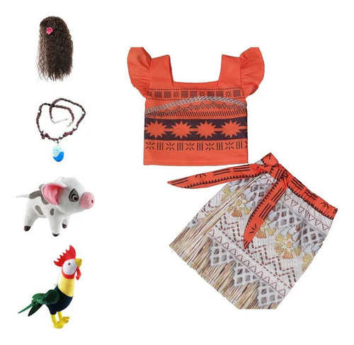 A Fantasia Princesa Vaiana Moana Para Criança Peruca Hallo