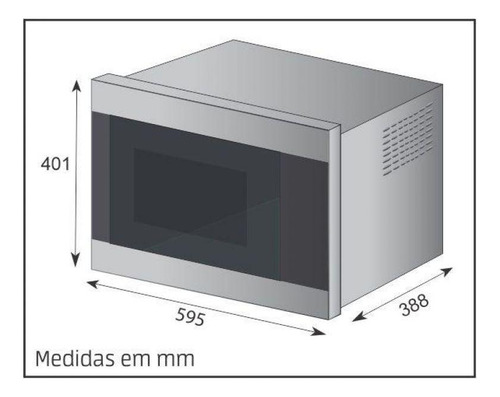 Forno Micro Ondas De Embutir Mueller 25l 127v Preto