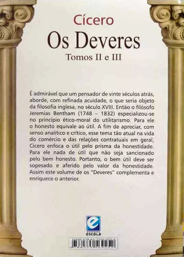 2 Livros - Cícero Os Deveres Tomos 1, 2 E 3 Filosofia