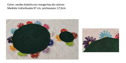 Set De Manteles Individuales Tejidos En Crochet