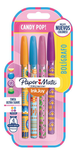 Boligrafo Inkjoy Candy Pop Paper Mate Surtidos Blister X4