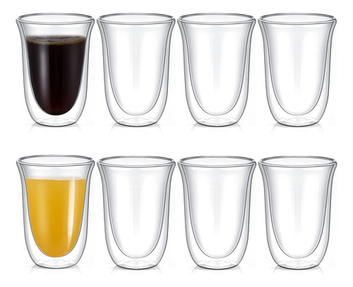 Paquete De 8 Tazas De Café Expreso De Vidrio Doble Pared Claro Nombre Del Diseño