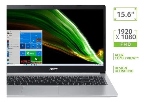 Notebook Aspire 5 A515-54 15.6" prata 4GB de Ram - 256GB SSD - Intel Core i3
