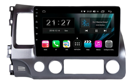 Central Multimidia Honda Civic 07 A 11 Aikon Atom Androi 8