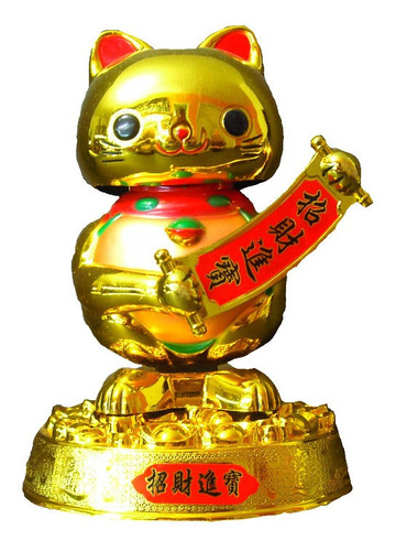 Figura Mobil Gato Dorado De La Prosperidad Feng Shui