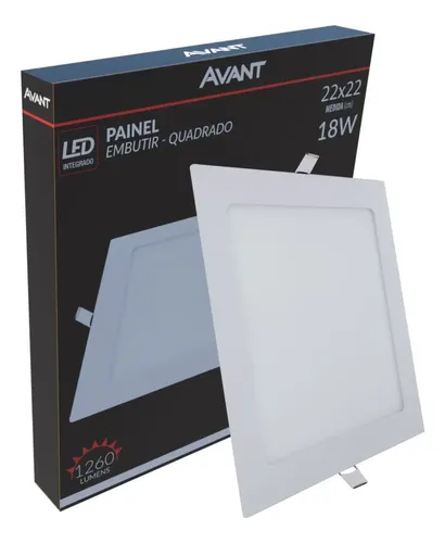 Plafon Led Luminaria Embutir Painel Teto 18w Avant