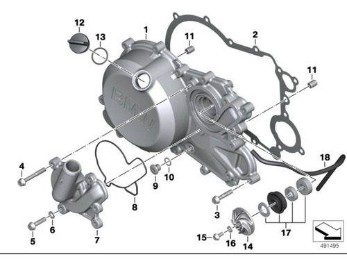 Re Bomb D'água Moto Bmw G 310 Gs/r Com Junta Tampa Original.
