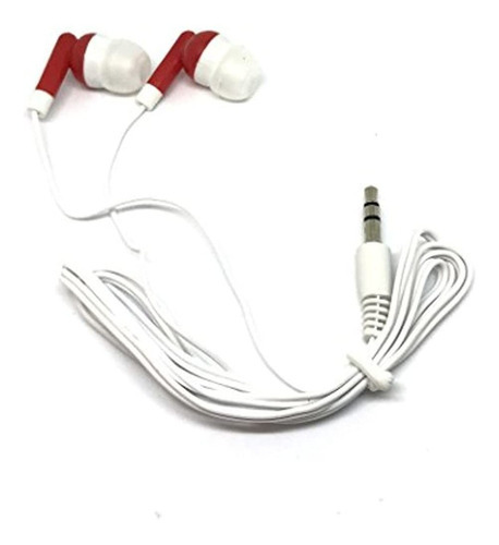 Tfd Supplies Wholesale Bulk Earbuds Headphones 50 Pack Para Color Red