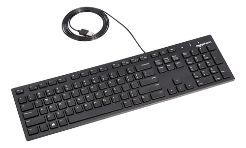 Basics Teclado Cable Negro Mate Diseño Ee Uu (qwerty) Mouse