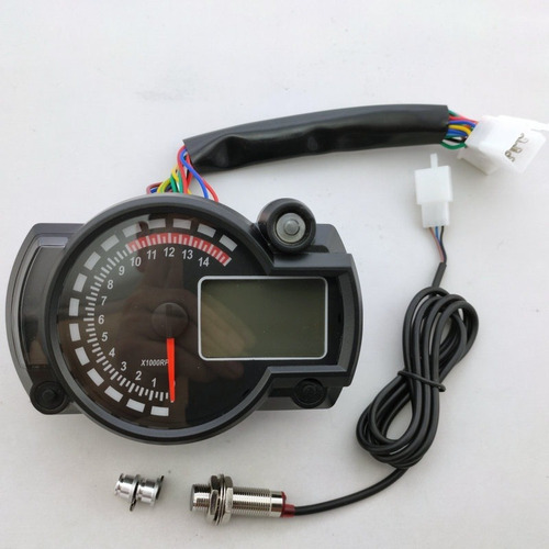 Hx Motocicleta Digital Lcd Odómetro Velocímetro 7 Colores