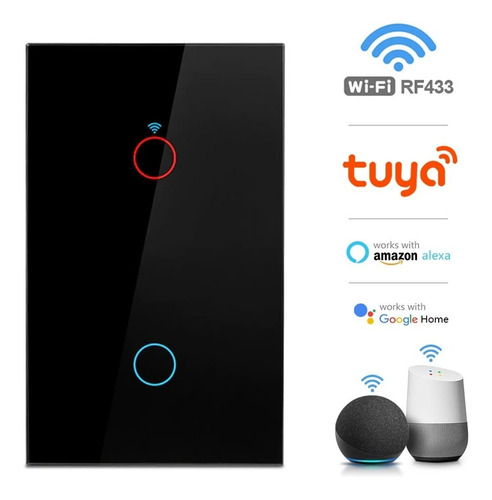 Interruptor Inteligente Tactil De 2 Con Wifi Tuya Smartlife