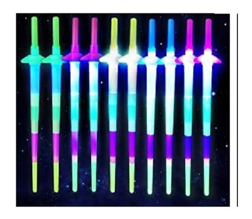Imagen 5 de 5 de Vara Espada Luminosa Led Extensible Plastica Luces Pack X 5