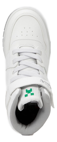 Tenis Para Niño / Joven Botin Creeper Minecraft Mi5261 Blanco