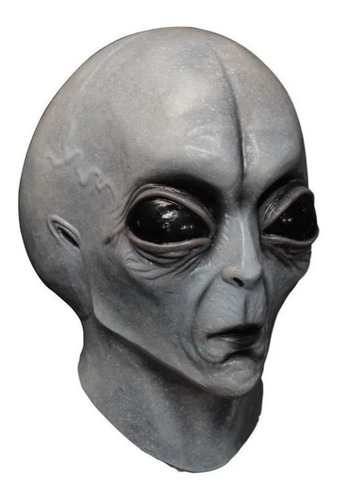 Máscara Alien Gris Area 51 Ovni Marciano Halloween Látex/