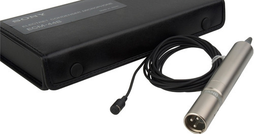 Microfone De Lapela Sony Ecm-44b Omnidirecional Com Conector Cor Prateado