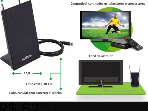 Antena Interna Digital Para Tv Imagem De Excelente Qualidade