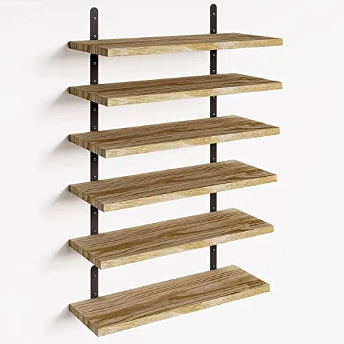 comprar Estantes Flotantes De Madera Rústica, Juego De 6 Estan...